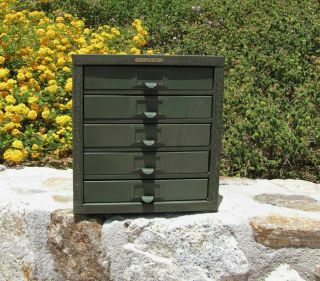 Vintage Kennedy Manufacturing 5 Drawer Metal Cabinet,  Machinist Case,