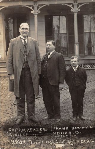 F51/ Seville Medina County Ohio Rppc Postcard M.  V.  Bates Tall Man 7