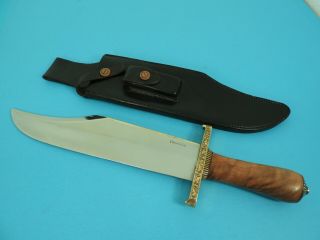 RANDALL MODEL 12 - 11 BRASS BACKED SMITHSONIAN BOWIE KNIFE & HEISER SHEATH 2