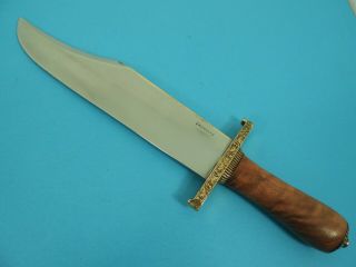 RANDALL MODEL 12 - 11 BRASS BACKED SMITHSONIAN BOWIE KNIFE & HEISER SHEATH 5