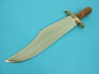 RANDALL MODEL 12 - 11 BRASS BACKED SMITHSONIAN BOWIE KNIFE & HEISER SHEATH 6