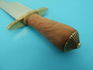 RANDALL MODEL 12 - 11 BRASS BACKED SMITHSONIAN BOWIE KNIFE & HEISER SHEATH 7
