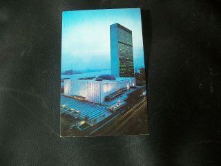 Vintage Postcard - United Nations Building,  York City With Un Stamp