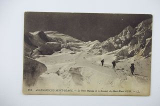 Vintage 1929 Ascension Of Mont Blanc Mountain France Real Photo Postcard Rppc