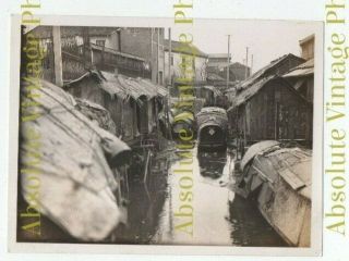 Old Photograph Chinese Backwater Dwellings Shanghai China Vintage 1930s