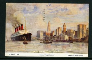 Us Ocean Liner 1924,  Cunard Line Card