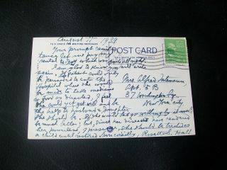 Vintage Postcard - Swan Lake,  York - 1940 w 1 old stamp 2