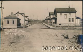 Ca1910 Mine Office Pierce,  West Virginia Real Photo Postcard