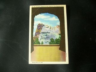 Vintage Postcard - Mt.  Rushmore Memorial,  From Tunnel,  Black Hills,  S.  D.  - 1949