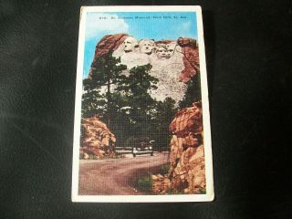 Vintage Postcard - Mt.  Rushmore Memorial,  Black Hills,  South Dakota - 1949