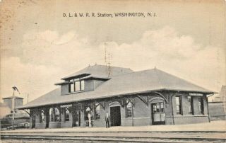 Washington Nj - Delaware Lackawanna & Western Railroad Station - Photo 1909 Postcard