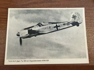 German Ww2 Era Postcard Photocard Luftwaffe Messerschmitt Me 109 Aircraft