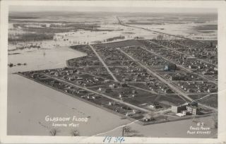 (n452) Vintage Postcard,  Rppc,  Glasgow Flood,  1939,  Montana