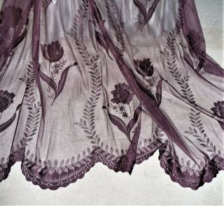 Vintage Lace Curtains Eggplant 118 " X 83 " L