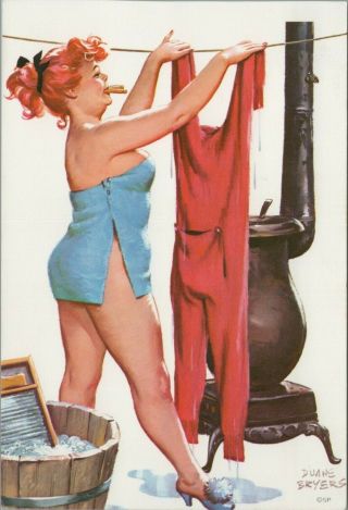 (n439) Vintage Color Postcard,  Red Head Girl Comic Postcard Duane Bryers