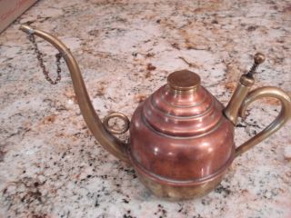 Rare Antique Copper & Brass Oil Lamp Filler By S.  Sternau & Co,  Brooklyn N.  Y.