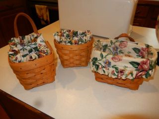 Set Of 3 Longaberger Spice Baskets