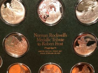 Norman Rockwell ' s Medallic Tribute to Robert Frost - Sterling Silver Proof Set 2