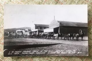•• Rppc 14 Horse Hitch Owl Cafe Lumber General Store Tombstone Pearce Az A - 6
