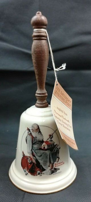 Norman Rockwell Porcelain Bell Santa 