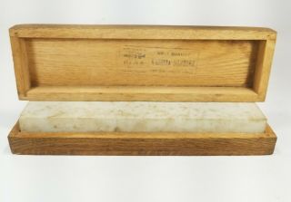 Pike White Washita 1 Oil Stone Soft Grit Large Hone Wooden Box Bench Mount