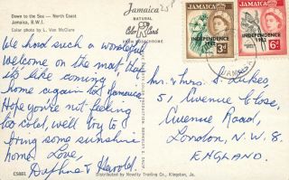s11765 North Coast,  Jamaica postcard 1962 stamp COMBINED 3