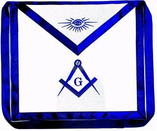 Masonic Square Compass Apron Embroidered Blue Lodge Fraternity Dma - 1000