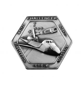 Nasa 1983 Space Shuttle Challenger (sts - 6) Silver Robbins Medallion Sn 297