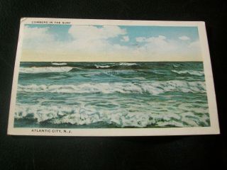 Vintage Postcard - Combers In The Surf,  Atlantic City,  Jersey - 1923