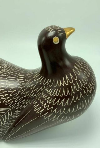 Waylande Gregory porcelain pigeon in extremely rare and brown glaze 2