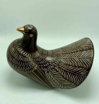 Waylande Gregory porcelain pigeon in extremely rare and brown glaze 3