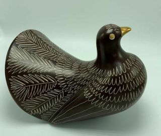 Waylande Gregory porcelain pigeon in extremely rare and brown glaze 4