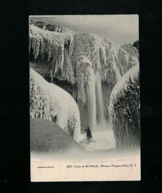 C 1908 Cave Of The Winds Winter - Niagara Falls York Undivided Back Postcard