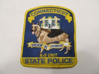 Connecticut State Police K - 9 Unit Troop K Patch