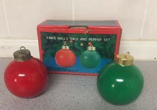 Vintage Christmas Ornaments Salt And Pepper Shakers Red And Green