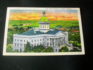 Vintage Postcard - State Capitol At Sunrise,  Columbia,  South Carolina
