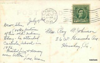 1940s Sioux South Dakota Chief Blue Cloud RPPC real photo postcard 7273 2