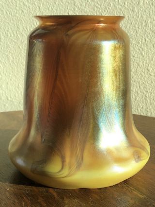 Early Large Tiffany Studios Favrile Art Glass Lamp Shade Nr