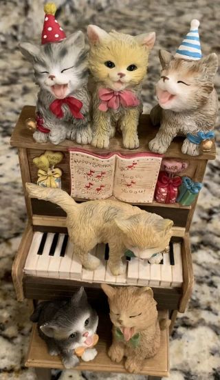 San Francisco Music Box Co Birthday Cats Piano Presents Cat Lover - Read -