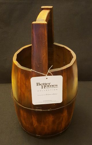 Home Interiors Better Homes & Gardens Wood And Metal Barrel Bucket W - Tag