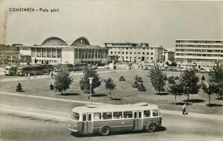 Romania Constanta Railway Station Square Bus 1963