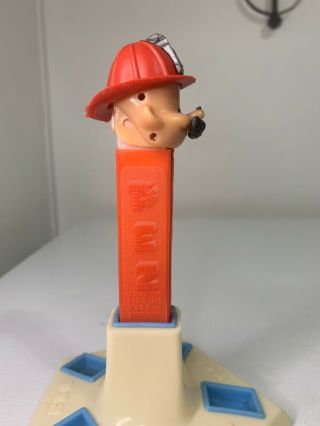 Vintage Pez Dispenser Firefighter With Mustache No Feet 2