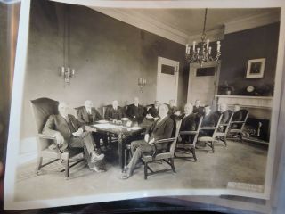 1st Official 1921 President Warren Harding Cabinet Mellon Coolidge Hoover Photo