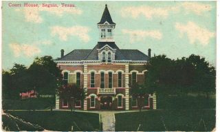 1912 Seguin Texas Courthouse Photo Postcard Sa&ap Railway Post Office