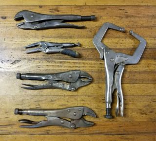 Vintage Locking & Slip Joint Pliers • Vise Grips Mechanics Blacksmith Tools ☆