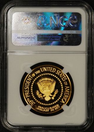 Official Jimmy Carter Inaugural Medal in 24K Gold NGC PF - 65 Ultra Cameo 2