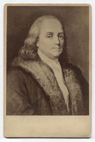 Cabinet Card Ben Franklin From Painting.