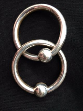 VINTAGE TIFFANY & CO.  STERLING SILVER DOUBLE BABY RATTLE 4