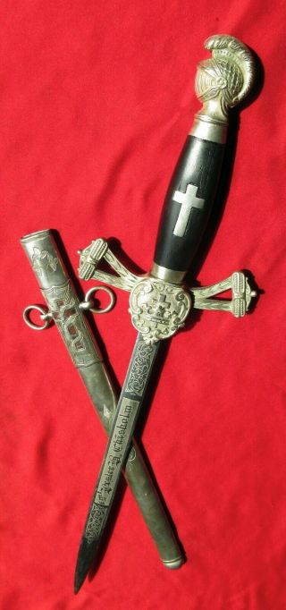 Antique Rare Masonic Knights Templar Dagger Sword Ames Sword Co.