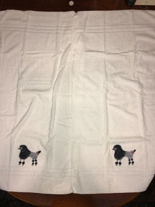Vintage 1940 ' s bath towel set (2) Cotton,  Embroidered Poodle,  McCutcheon ' s 6